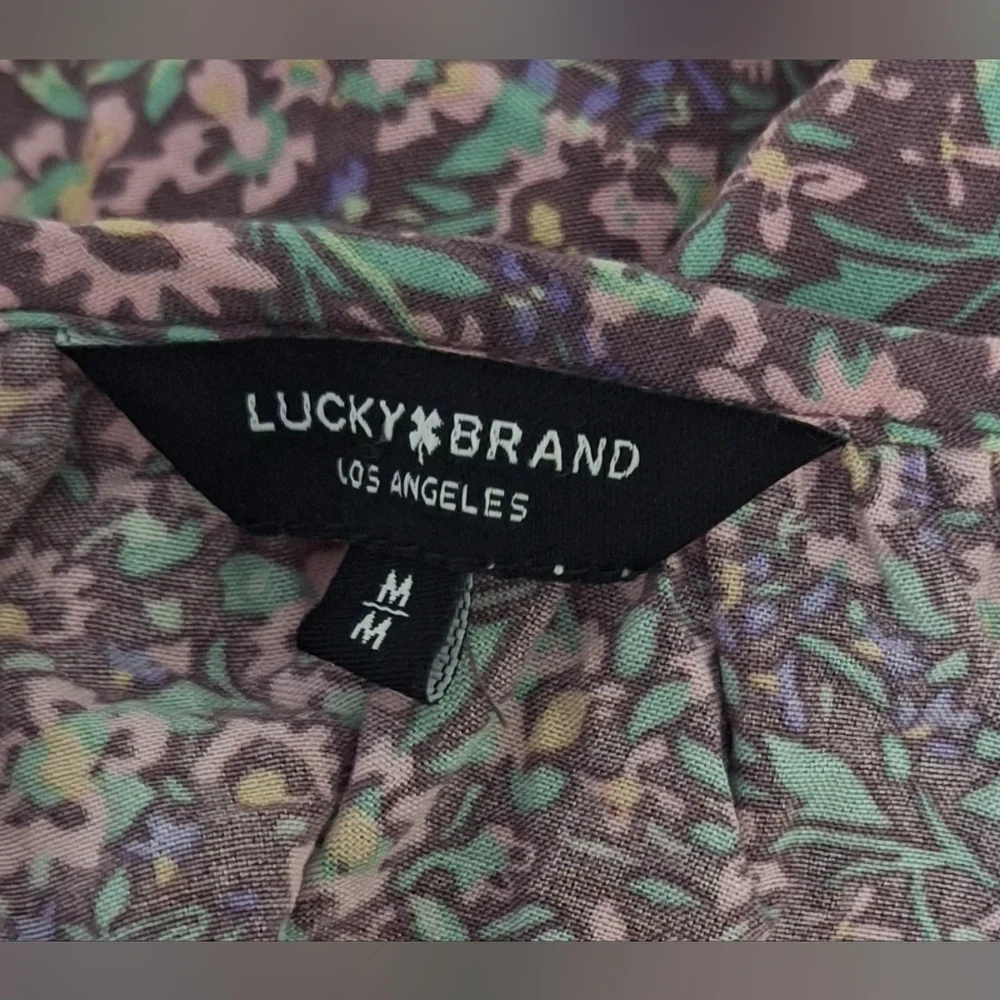 Med Lucky Brand Floral Purple Dress - Picture 2 of 5